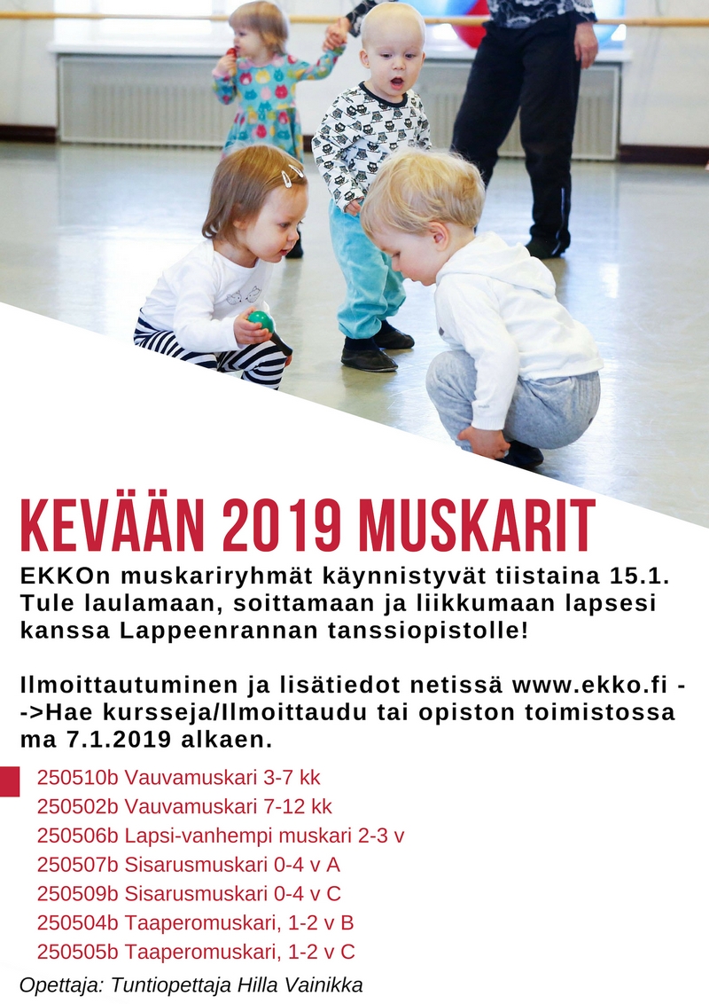 Kevään 2019 Muskariryhmissä Vielä Tilaa
