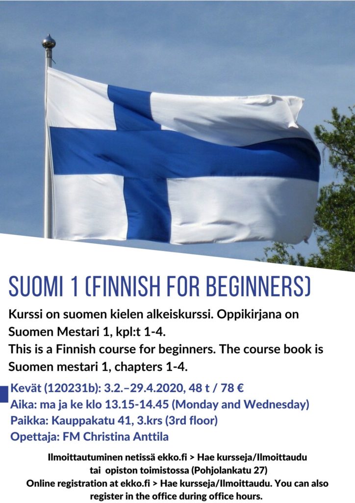 Suomi 1 (Finnish for Beginners) -ryhmä aloittaa alkeista  –  Etelä-Karjalan kansalaisopisto